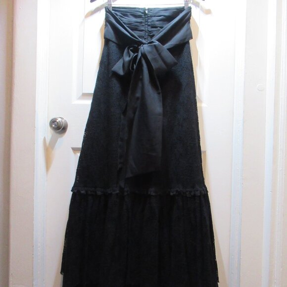 Blacklist Lip Service Lace Crochet Maxi Skirt, Ruffles Witchy Goth Rare Black - Picture 10 of 17